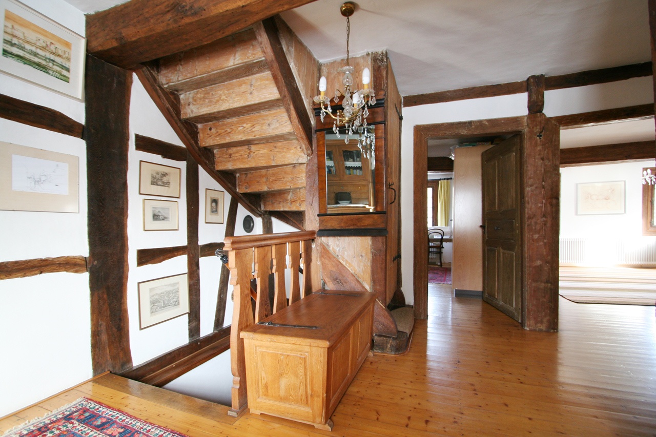 stairway and hallway, upper floor
